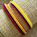 World Cup 2026 Colombia Flag Bracelet — Handwoven Miyuki Beads | Taller del Sol